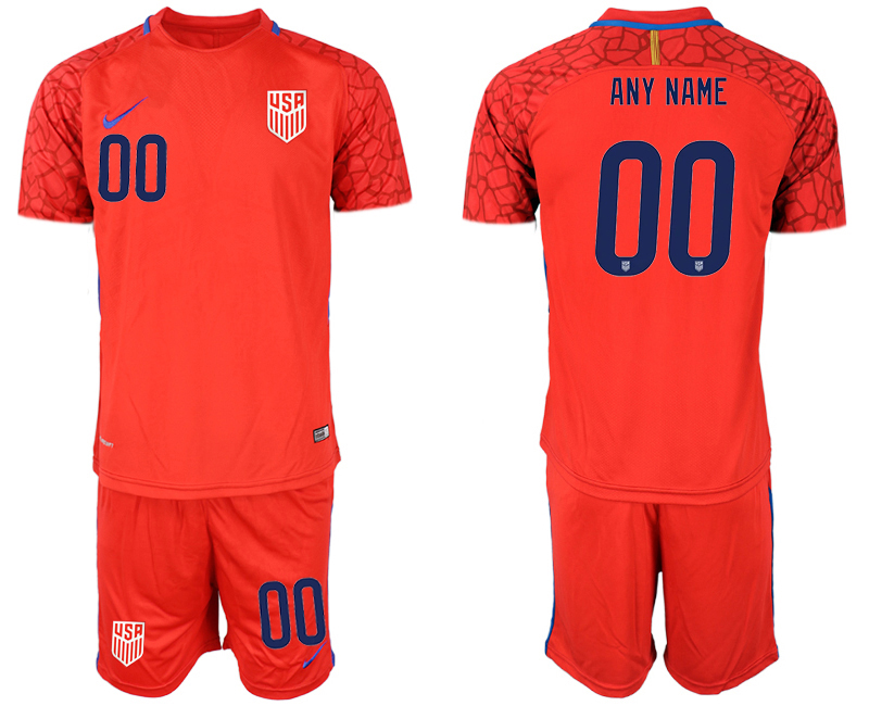 Men 2020-2021 Season National team United States goalkeeper red customized Soccer Jersey1->united states jersey->Soccer Country Jersey